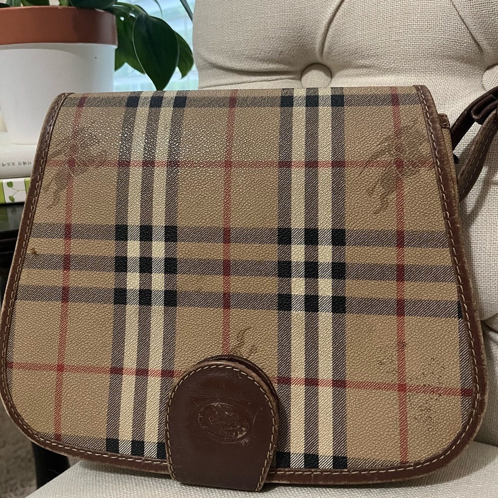 Authentic Burberry Haymarket Check Crossbody